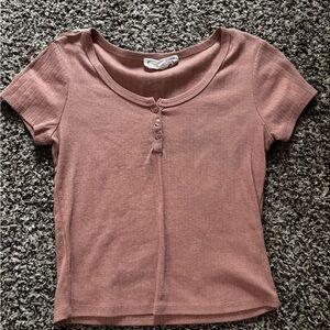 Women's Coral Button-Front Top